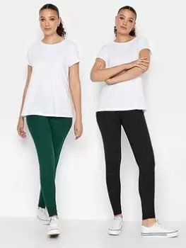 Image of Long Tall Sally 2 Pack Legging Green And Black, Size 8, Women