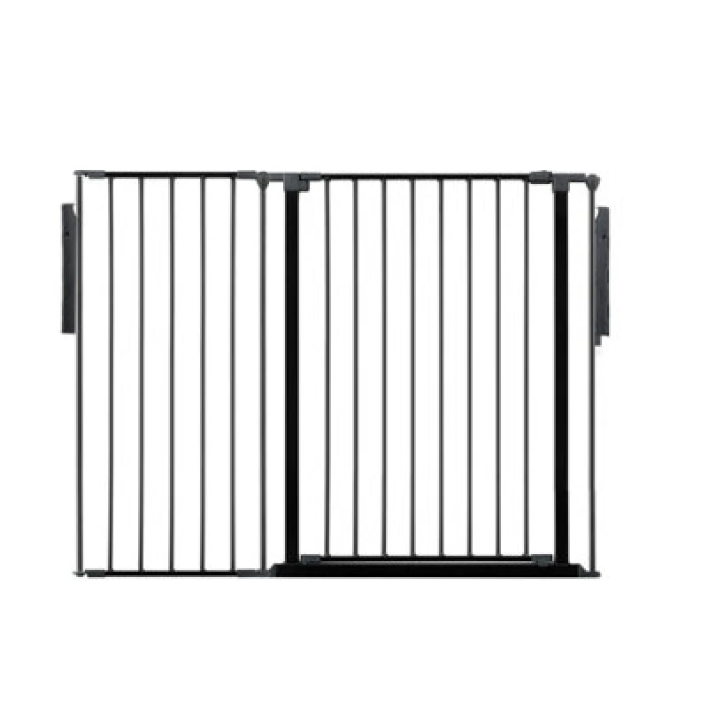 Image of Safetots Premium Extra Tall Room Divider, Up To 128Cm Wide, Black, 105Cm Tall, Multi Panel Barrier For Baby And Toddler