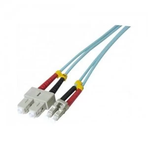 Image of Dexlan SC/LC 50/125 M/M 10m fibre optic cable OM3 BlackGreyRedYellow