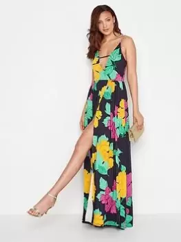 Image of Long Tall Sally Long Tall Sally Plunge Strappy Dress, Yellow, Size 14, Women