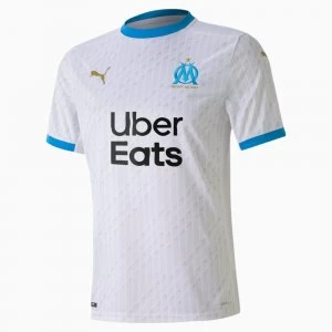 Image of PUMA Olympique De Marseille Home Replica Mens Jersey, White/Azure, size Medium, Clothing