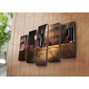 Image of 5PATK-87 Multicolor Decorative Canvas Painting (5 Pieces)