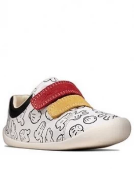 Image of Clarks Mickey Mouse Roamer Comic Shoes - White