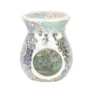 Image of Small Light Blue Iridescent Crackle Oil Burner