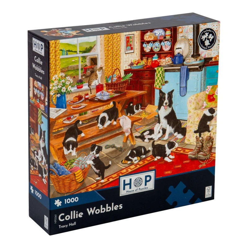 Image of The House Of Puzzles Collie Wobbles, 1000 Piece Jigsaw Puzzle Multi unisex