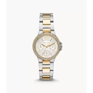 Image of Michael Kors Womens Camille Multifunction Two-Tone Stainless Steel Watch - Gold / Silver