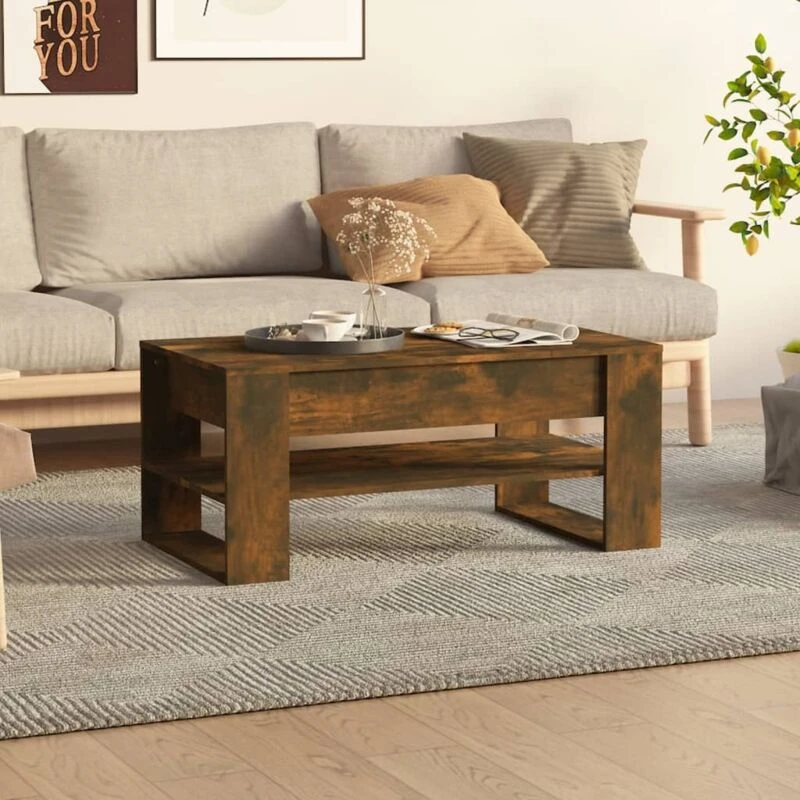 Image of VIDAXL Coffee Table Smoked Oak 102x55x45cm Engineered Wood Vidaxl 8720286967263
