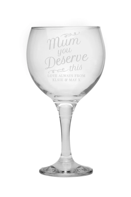 Image of Personalised Memento Company Personalised Message Mum Gin Glass
