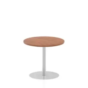 Image of Italia 800mm Poseur Round Table Walnut Top 725mm High Leg