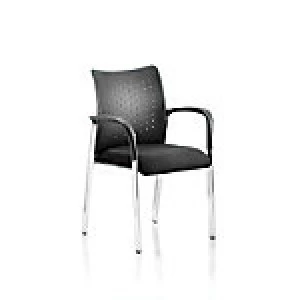 Image of Visitor Chair Academy Plastic Back Black Fabric With Arms