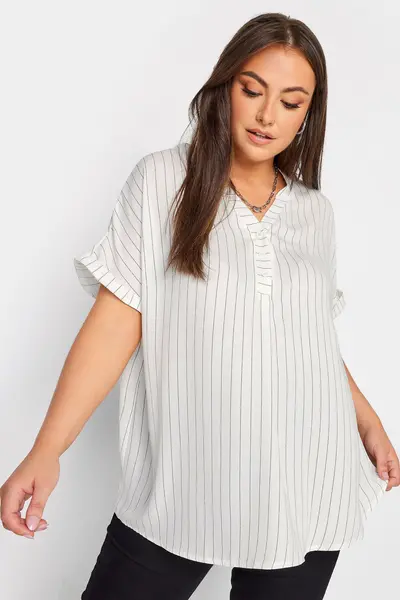 Image of Yours Short Sleeve Blouse White