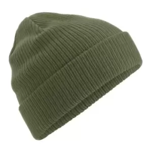Image of Beechfield Organic Cotton Beanie (One Size) (Olive Green)
