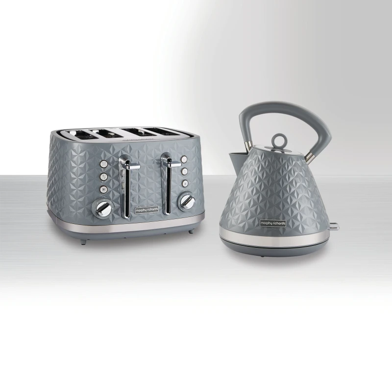 Image of Morphy Richards Vector Kettle And Toaster Set in Grey Grey One Size Unisex 5056765430489