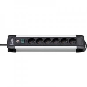Image of Brennenstuhl 1391000016-1 Socket strip (+ switch) 6x Black, Aluminium PG connector