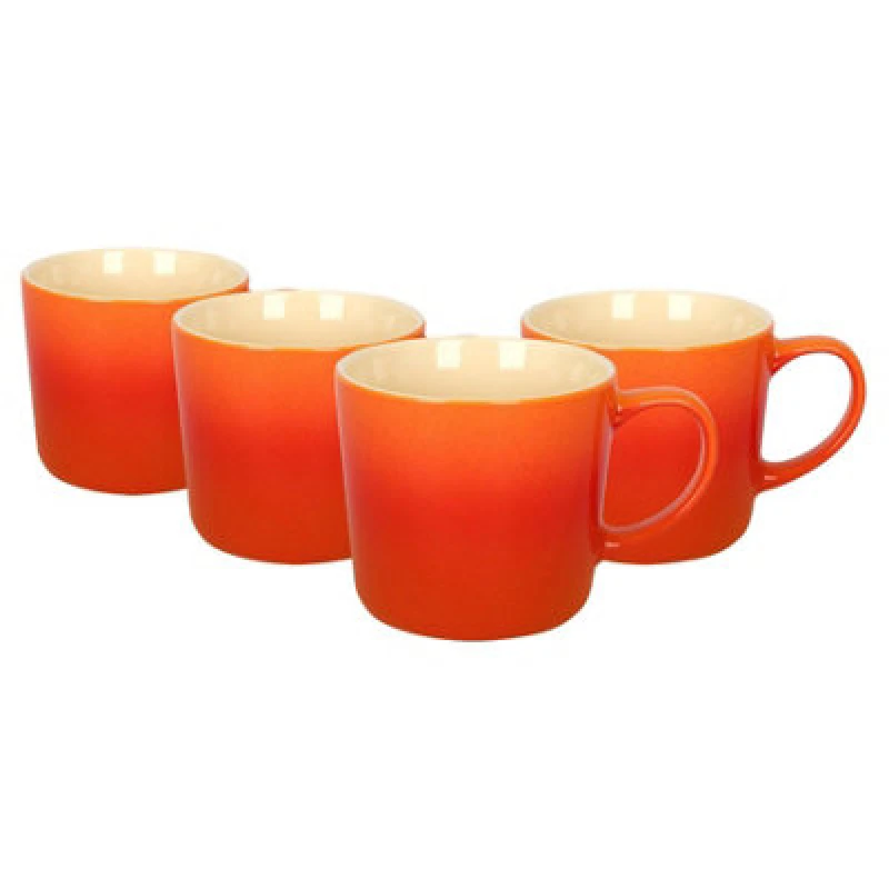 Image of Argon Tableware New Bone China Ombre Mugs - 330Ml - Orange - Pack Of 4
