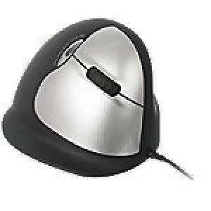 Image of R-Go Tools Wired Right Handed Vertical Ergonomic Mouse HE (above 185mm) Optical Black, Silver