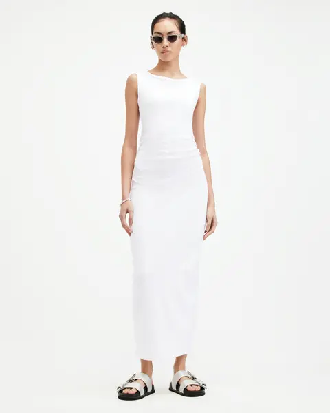 Image of AllSaints Katarina Boat Neck Slim Fit Maxi Dress