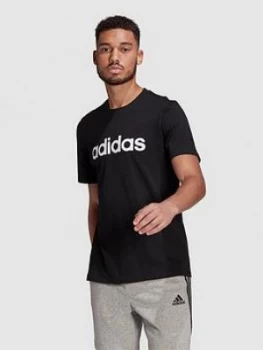 Image of adidas Linear Logo T-Shirt, Black, Size S, Men