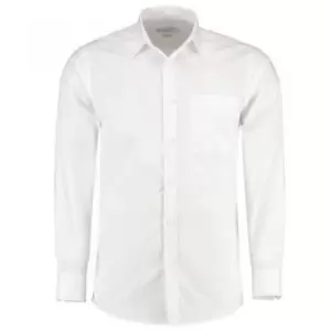 Image of Kustom Kit Mens Long Sleeve Tailored Poplin Shirt (14.5) (White)