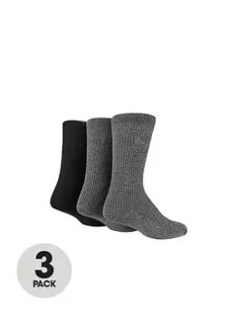 Image of Pringle 3Pk Bamboo Leisure Hybrid Boot Sock Socks - Charcoal