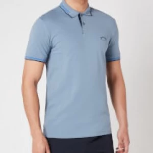 Image of Hugo Boss Athleisure Paul Curved Logo Polo Shirt Silver Size M Men