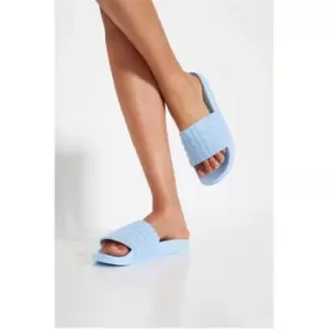 Image of I Saw It First Towelling Sliders - Blue