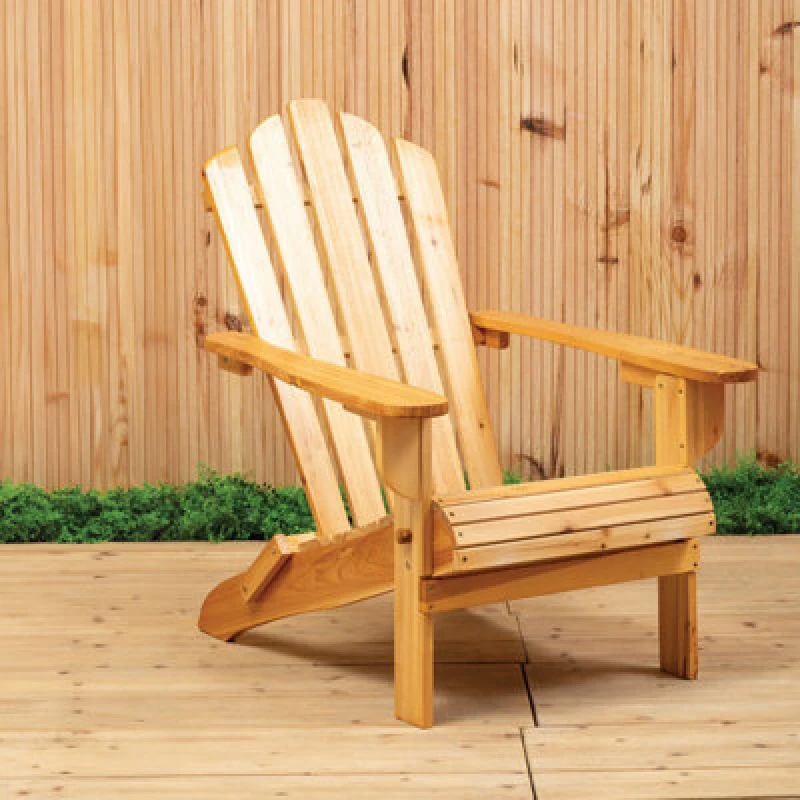 Image of Orsina Natural Finish Chair, Water-Resistance Indoor Armchair, Sleek Garden Chair, Sustainable Lawn Chair