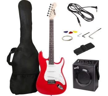 Image of ROCKJAM RJEG02-SK-RD Electric Guitar Bundle - Red, Red