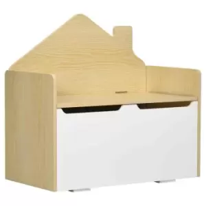 Image of HOMCOM Toy Box Storage Bench Kids Toy Chest - White