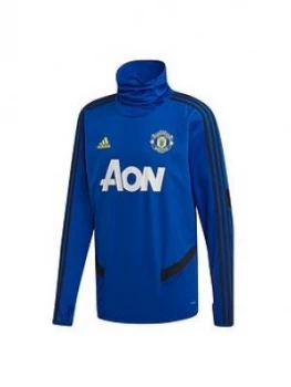 Image of adidas Manchester United 19/20 Warm Up Top - Blue, Size 3XL, Men