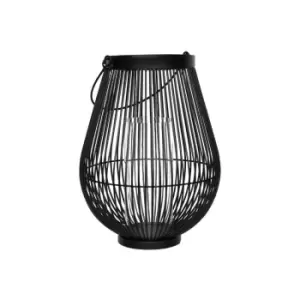 Image of Ivyline Venere Lantern With Glass Insert H:46 x W35.5cm - Black
