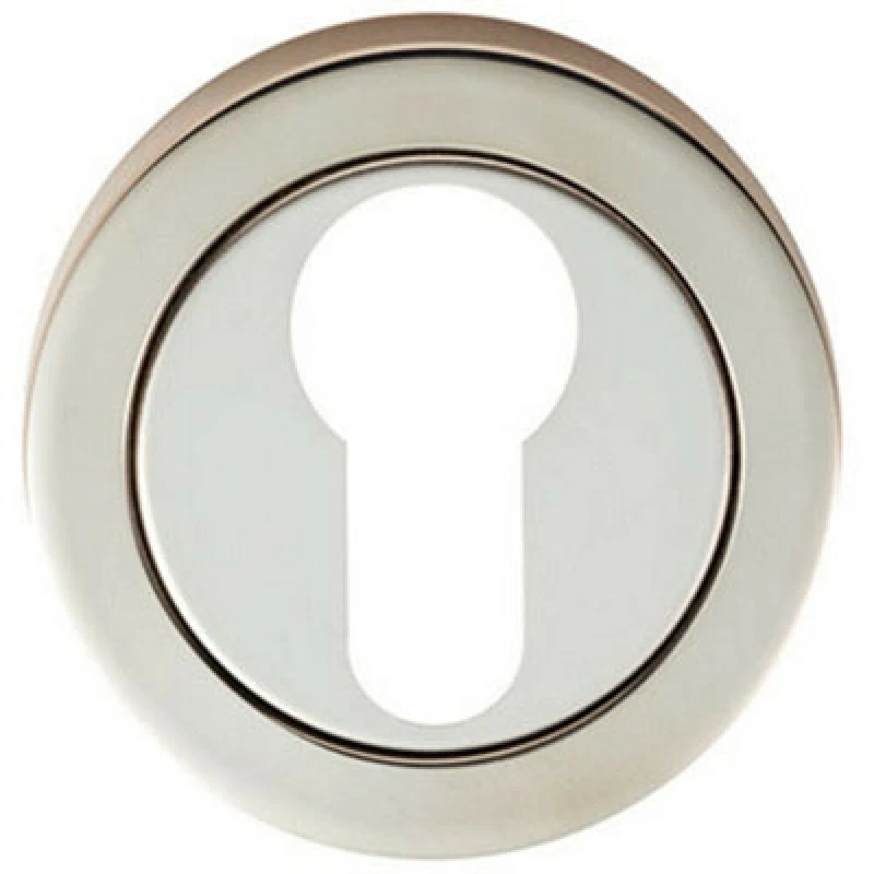 Image of Loops Round Euro Profile Escutcheon 52mm Dia Concealed Fix Bright Steel Metallics unisex