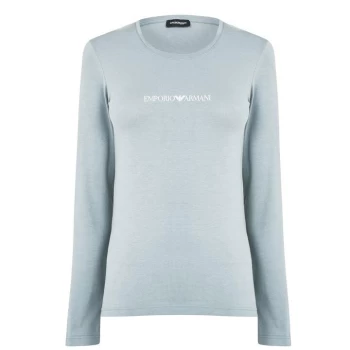 Image of Emporio Armani Underwear Knitted Long Sleeve T Shirt - Blue 24634