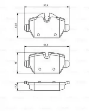 Image of Bosch 0986494461 BP1382 Brake Pad Set Disc Brake Rear Axle