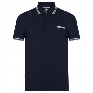 Image of Lambretta Triple Tip Polo Shirt - Navy/Wht/Ocn