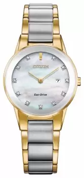 Image of Citizen GA1054-50D Womens Axiom Diamond Date Two Tone Watch