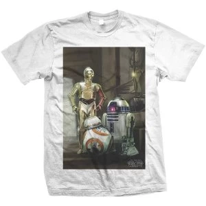 Image of Star Wars - Episode VII Three Droids Unisex XX-Large T-Shirt - White