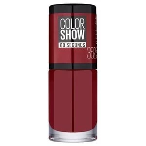 Image of Maybelline Color Show 352 Downtown Red Nail Polish 7ml Red