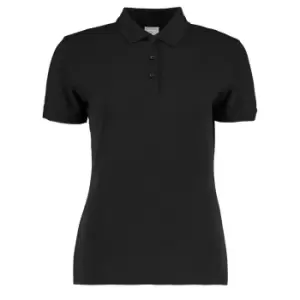 Image of Kustom Kit Womens/Ladies Slim Fit Short Sleeve Polo Shirt (14) (Black)