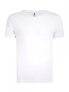 Image of Mens Moschino Chest Logo T Shirt White