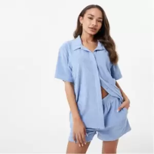 Image of Jack Wills Towelling Short Sleeve Shirt - Blue
