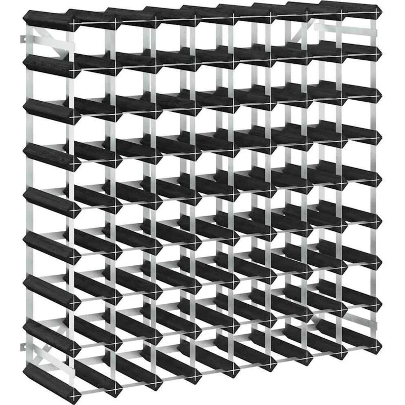 Image of VIDAXL Wine Rack for 72 Bottles Black Solid Pine Wood Vidaxl 8720286204351