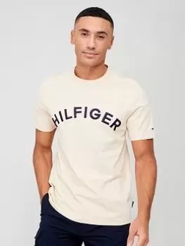 Image of Tommy Hilfiger Hilfiger Arched T-Shirt - Light Beige , Light Beige, Size L, Men