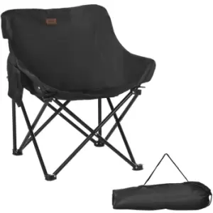 Image of Outsunny Folding Camping Chair with Carrying Bag and Storage Pocket, Black - Black