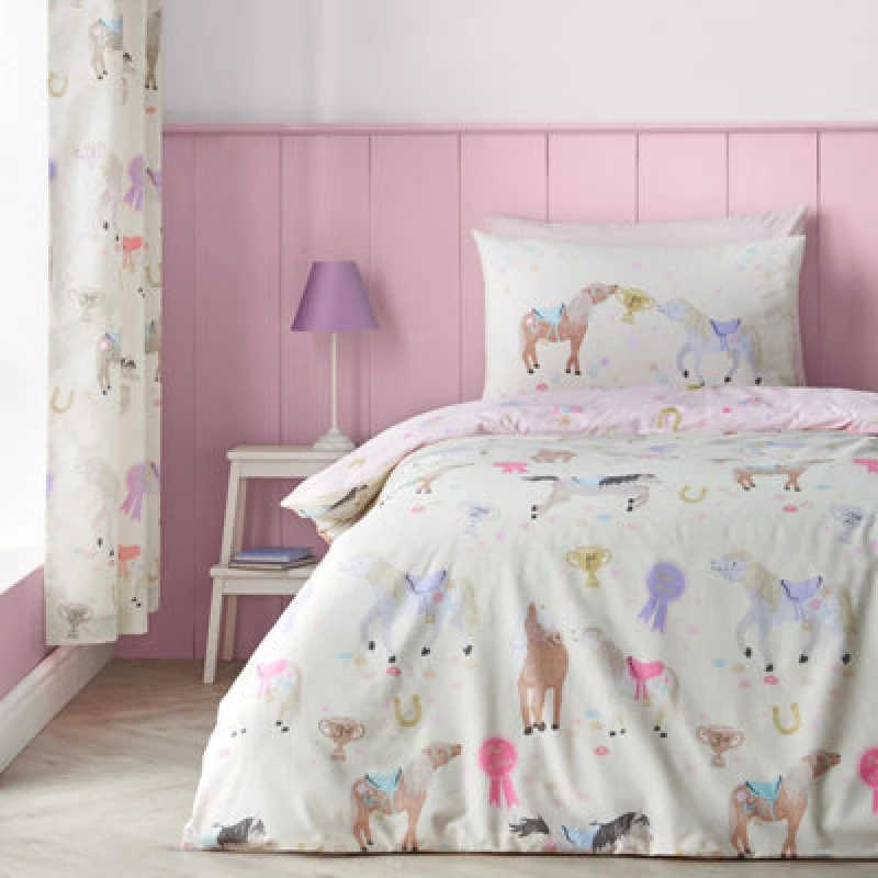 Image of Catherine Lansfield Happy Horses Childrens Bedding Cream