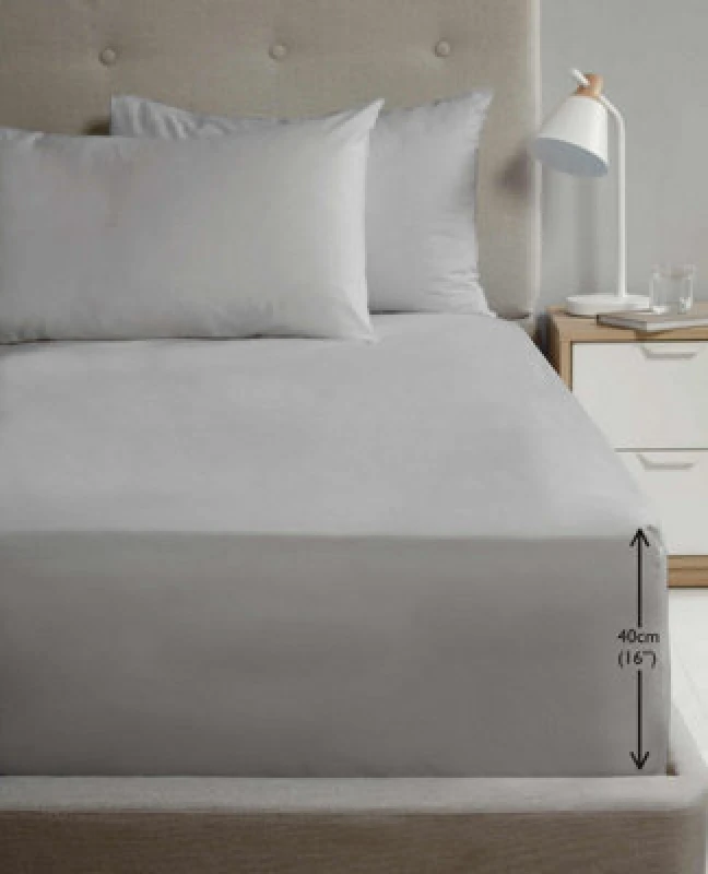 Image of Homespace Direct Ltd Flat Sheet 180Tc Percale Grey King Size Sheet Suitable For Deep Mattresses
