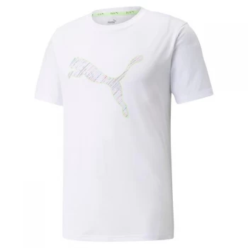 Image of Puma Run Short Sleeve Logo T Shirt Mens - White