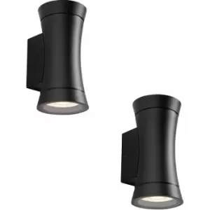 Image of 2 PACK Up & Down Twin Convex Wall Light - 2 x 20W GU10 Reflector - IP44 Rated