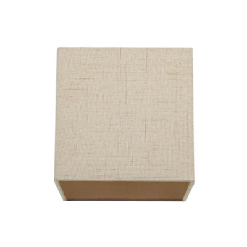 Image of Happy Homewares Contemporary And Sleek Taupe Linen Fabric Small Square Lamp Shade 40W Maximum