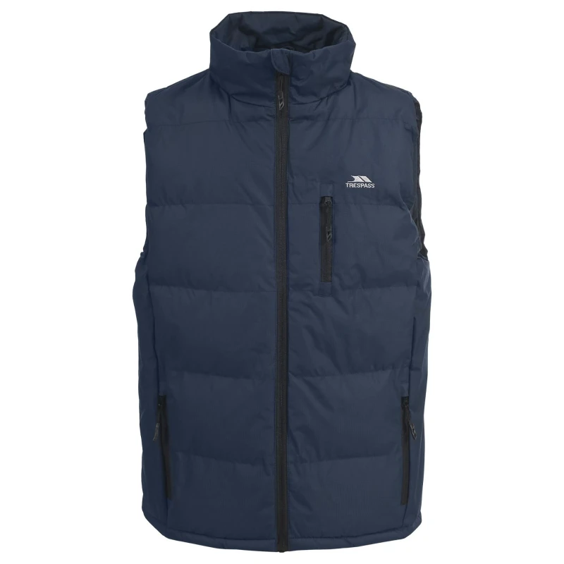 Image of Trespass Trespass Men Clasp Padded Gilet Bodywarmer in Navy Size: Small Navy S Male 5054752061999
